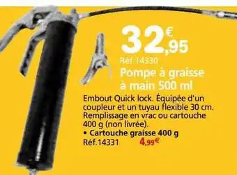 Provence Outillage Pompe à graisse à main 500ml offre