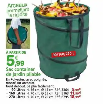 Provence Outillage Sac container de jardin pliable offre