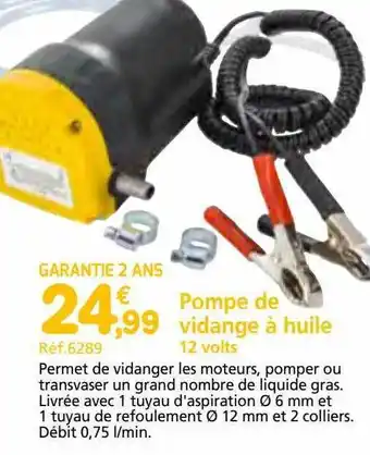 Provence Outillage Pompe de vidange à huile 12 volts offre