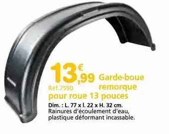 Provence Outillage Garde-boue remorque pour roue 13 pouces offre