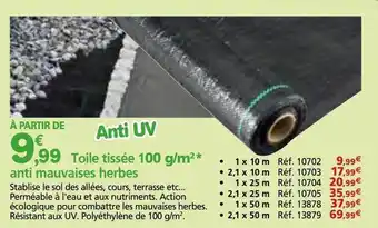 Provence Outillage Toile tissée 100 g-m² anti mauvaises herbes offre