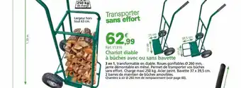 Provence Outillage Chariot diable à bûches avec ou sans bavette offre