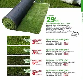 Provence Outillage Gazon artificiel 4 m² ou 10 m² offre