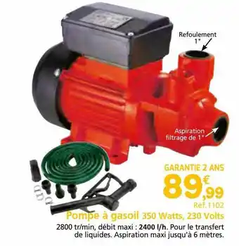 Provence Outillage Pompe à gasoil 350 watts, 230 volts offre