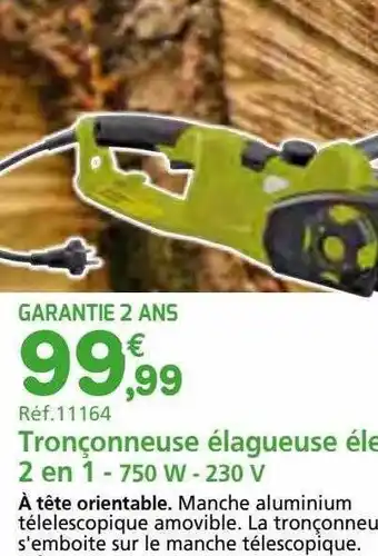 Provence Outillage Tronçonneuse élagueuse électrique 2 en 1 - 750 w - 230 v offre