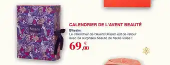 Calendrier de l'avent beauté blissim