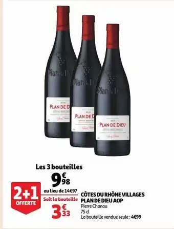Auchan Côtes du rhône villages plan de dieu aop offre