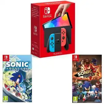 Auchan La console switch oled blanche + 2 jeux sonic offre