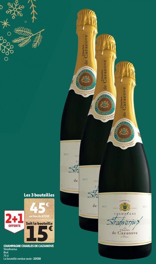 Promo Champagne charles de cazanove chez Auchan Supermarché
