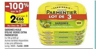 Leader Price Sardines huile d'olive vierge extra parmentier offre