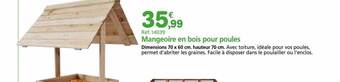 Provence Outillage Mangeoire en bois pour poules offre