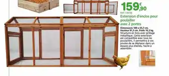 Provence Outillage Extension d'enclos pour poulailler avec 2 portes offre