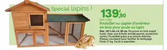 Provence Outillage Poulailler ou clapier d'extérieur en bois pour poule ou lapin offre
