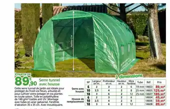 Provence Outillage Serre tunnel avec housse offre