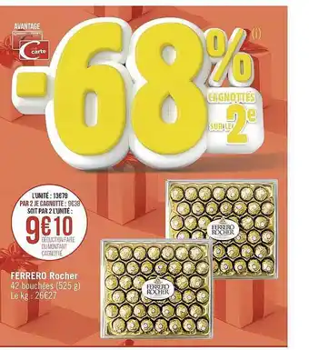 Casino Supermarchés Ferrero rocher offre