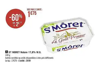 Casino Supermarchés St moret nature 17,8% m.g. offre