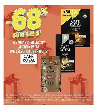 Casino Supermarchés Produits café royal offre