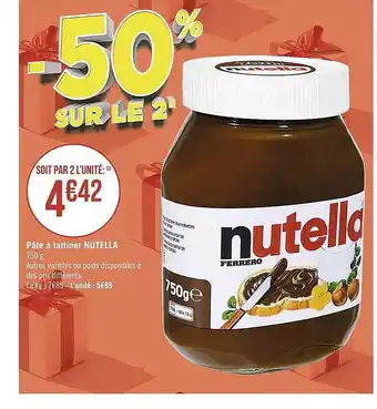 Casino Supermarchés Pâte à tartiner nutella offre