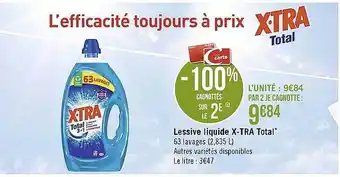 Casino Supermarchés Lessive liquide x-tra total offre