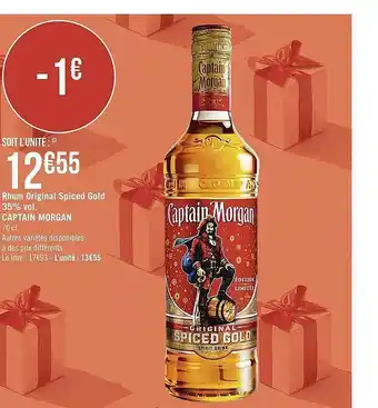 Casino Supermarchés Rhum original spiced gold 35% vol. captain morgan offre