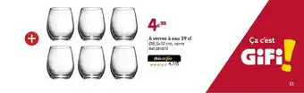 Gifi 6 verres à eau offre
