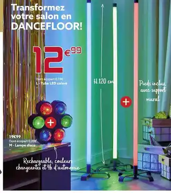 Gifi Lampe disco, tube led coloré offre