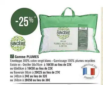 Géant Casino Gamme plumes sincère offre