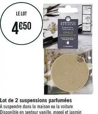 Géant Casino Lot de 2 suspensions parfumées offre