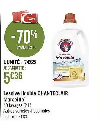 Géant Casino Lessive liquide chanteclair marseille offre