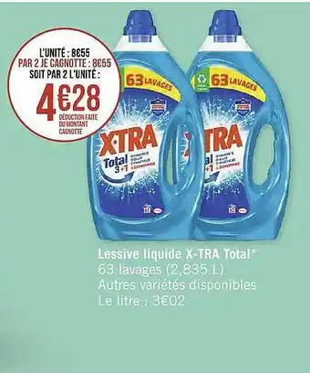 Géant Casino Lessive liquide x-tra total offre