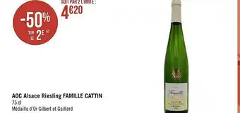 Aoc alsace riesling famille cattin -50% sur le 2e