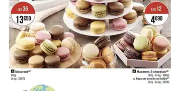 Géant Casino Macarons macarons 3 chocolats offre