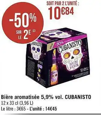 Géant Casino Bière aromatisée 5.9% vol cubanisto -50% sur le 2e offre