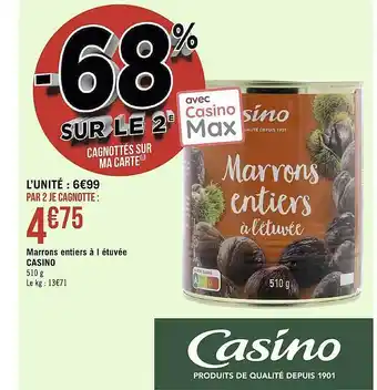 Géant Casino Marrons entiers à l'étuvée casino offre