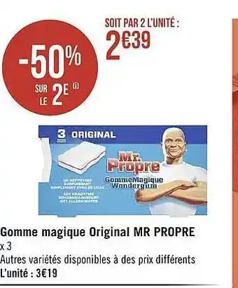 Géant Casino Gomme magique original mr propre offre
