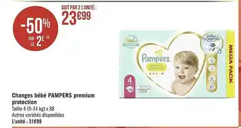 Géant Casino Changes bébé pampers premium protection offre