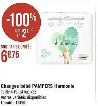 Géant Casino Changes bébé pampers harmonie offre
