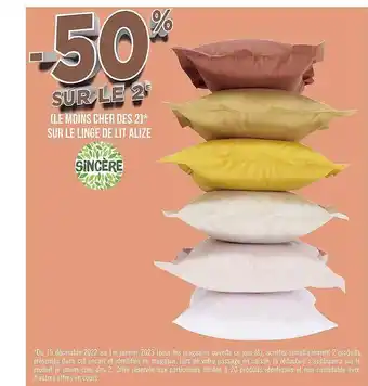 Géant Casino Le linge de lit alizé sincère offre