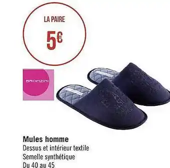 Géant Casino Mules homme bronzini offre
