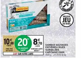 Gambas sauvages entières crues surgelées capitaine cook