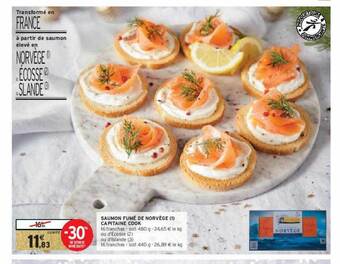 Intermarché Saumon fumé de norvège capitaine cook offre