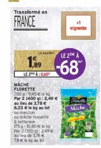 Intermarché Hyper Mâche florette offre