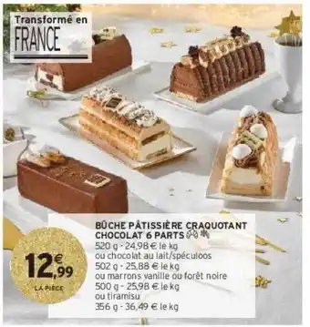 Intermarché Hyper Bûche pâtissière craquotant chocolat 6 parts offre