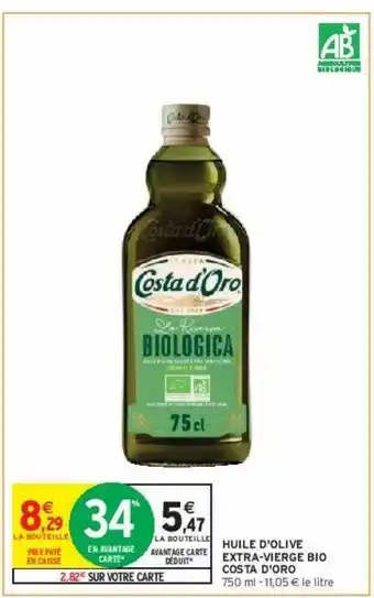 Intermarché Hyper Huile d'olive extra-vierge bio costa d'oro offre