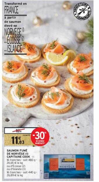 Intermarché Hyper Saumon fumé de norvège capitaine cook offre