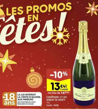 Leader Price Champagne 1-2 sec robert de monty offre
