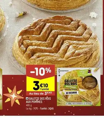 Leader Price Galette des rois aux pommes offre