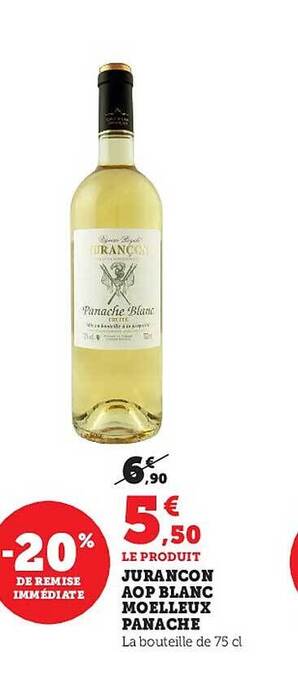 Super U Jurançon aop blanc moelleux panaché offre