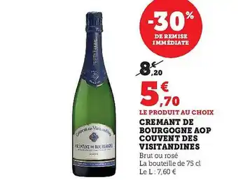Super U Crémant de bourgogne aop couvent des visitandines offre