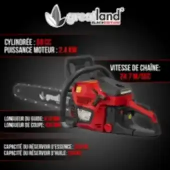 E.Leclerc Brico Tronçonneuse thermique 58cc - guide 51.5cm - greatland black edition offre